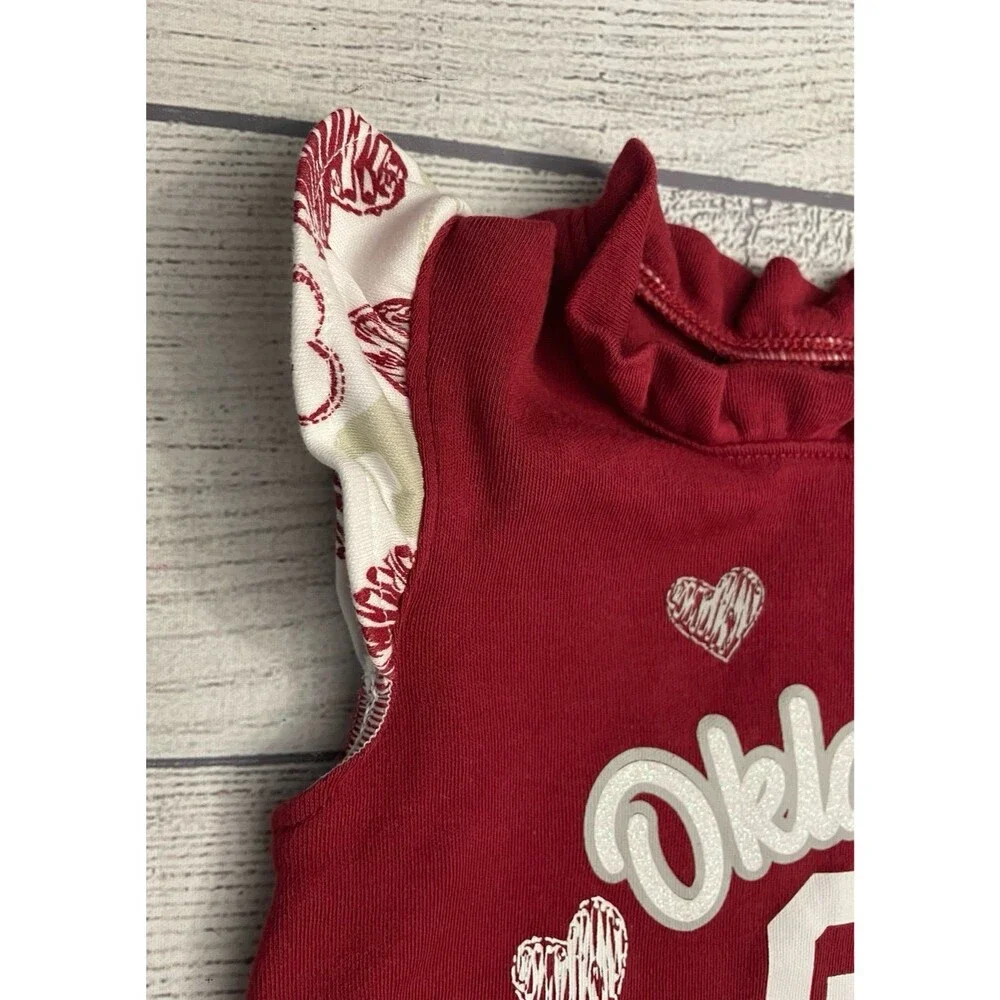 University of Oklahoma OU Little Girl Toddler Onesie Bodysuit, Size 18 months